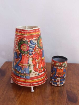 Elephants-Leather-lamp-pen-stand-set