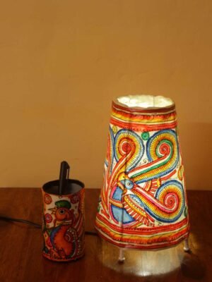 Peacock-Tholu-Bommalata-lamp-pen-stand-set-