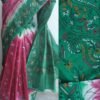 Pink-and-Green-kanthawork-tussar-silk-saree