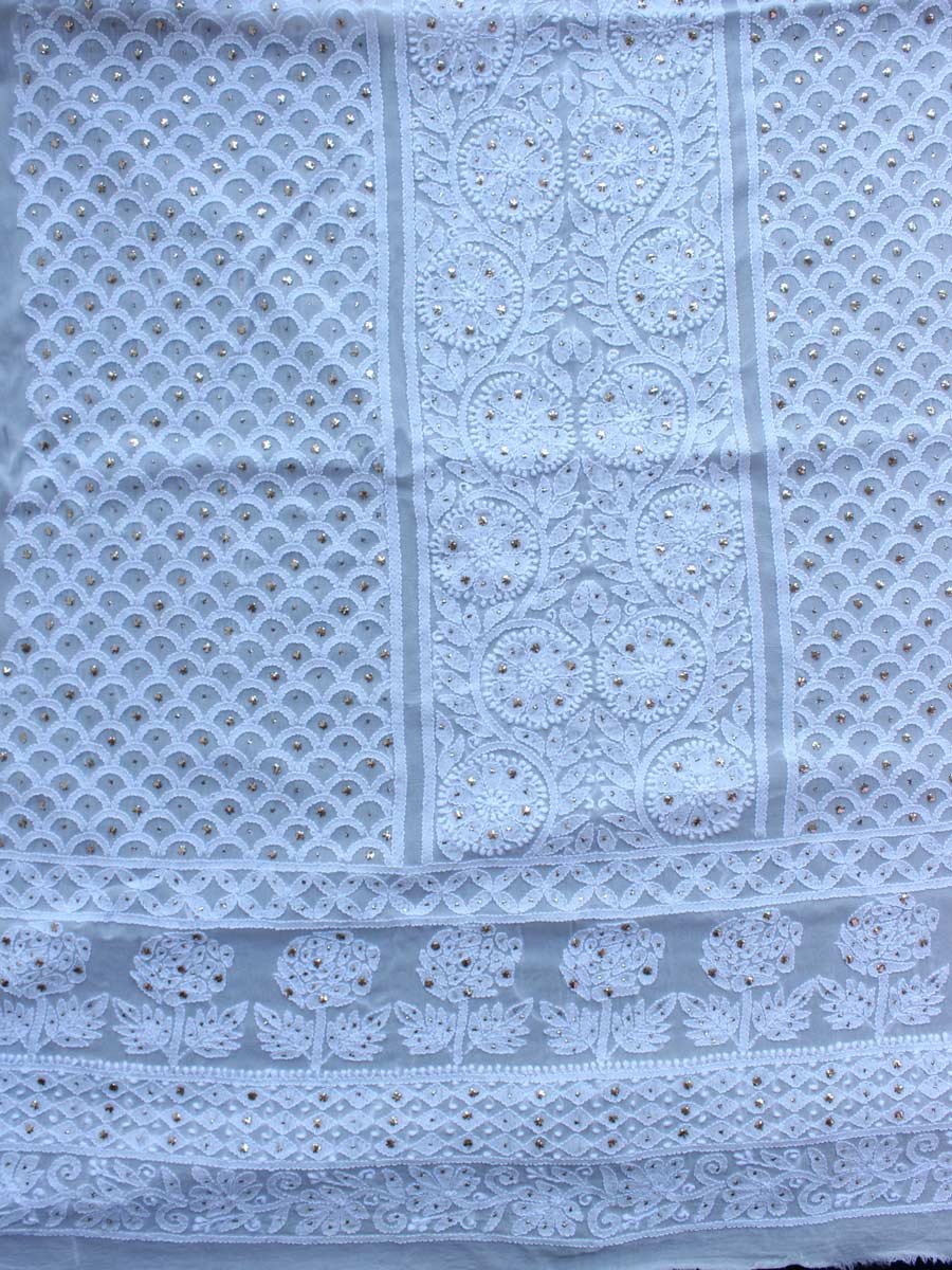 White-Flowers-chikankari-mukaish-georgette-kurta-fabric White-Flowers-chikankari-mukaish-georgette-kurta-fabric