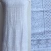 White-flowers-viscose-georegtte-chikankari-mukaish-kurta-fabric