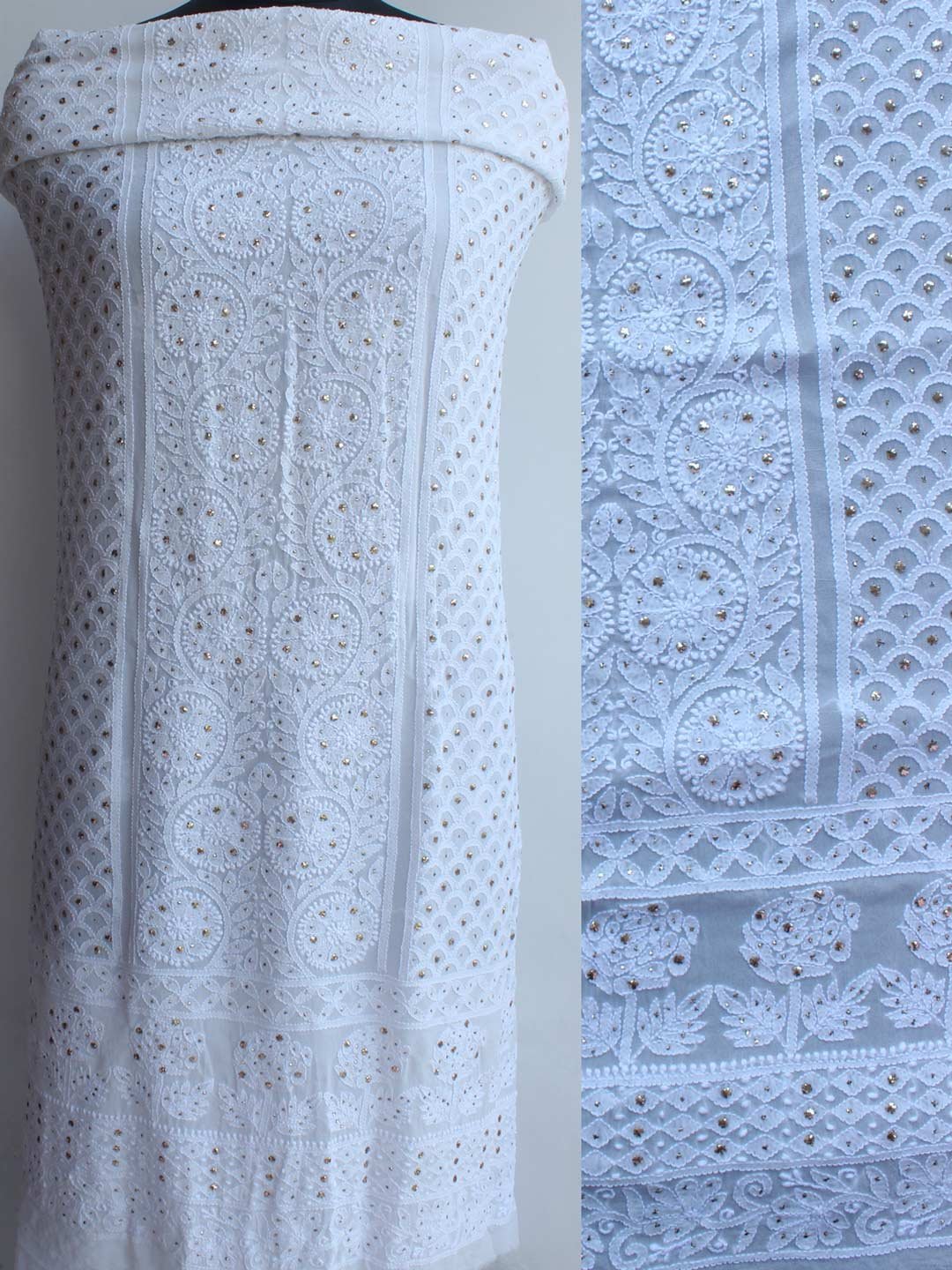 White-flowers-viscose-georegtte-chikankari-mukaish-kurta-fabric White-flowers-viscose-georegtte-chikankari-mukaish-kurta-fabric