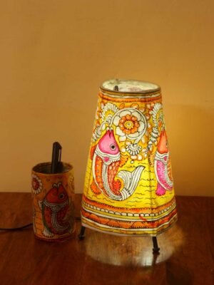 Yellow-fishes-Tholu-Bommalata-lamp-pens-stand-set-