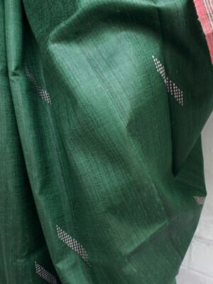 Dark-Green-and-Pink-Bhagalpuri-pure-Silk-Saree