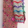 Peach-floral-and-white-zig-zag-phulkari-dupatta