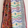 Red-chanderi-white-georgette-phulkari-dupatta