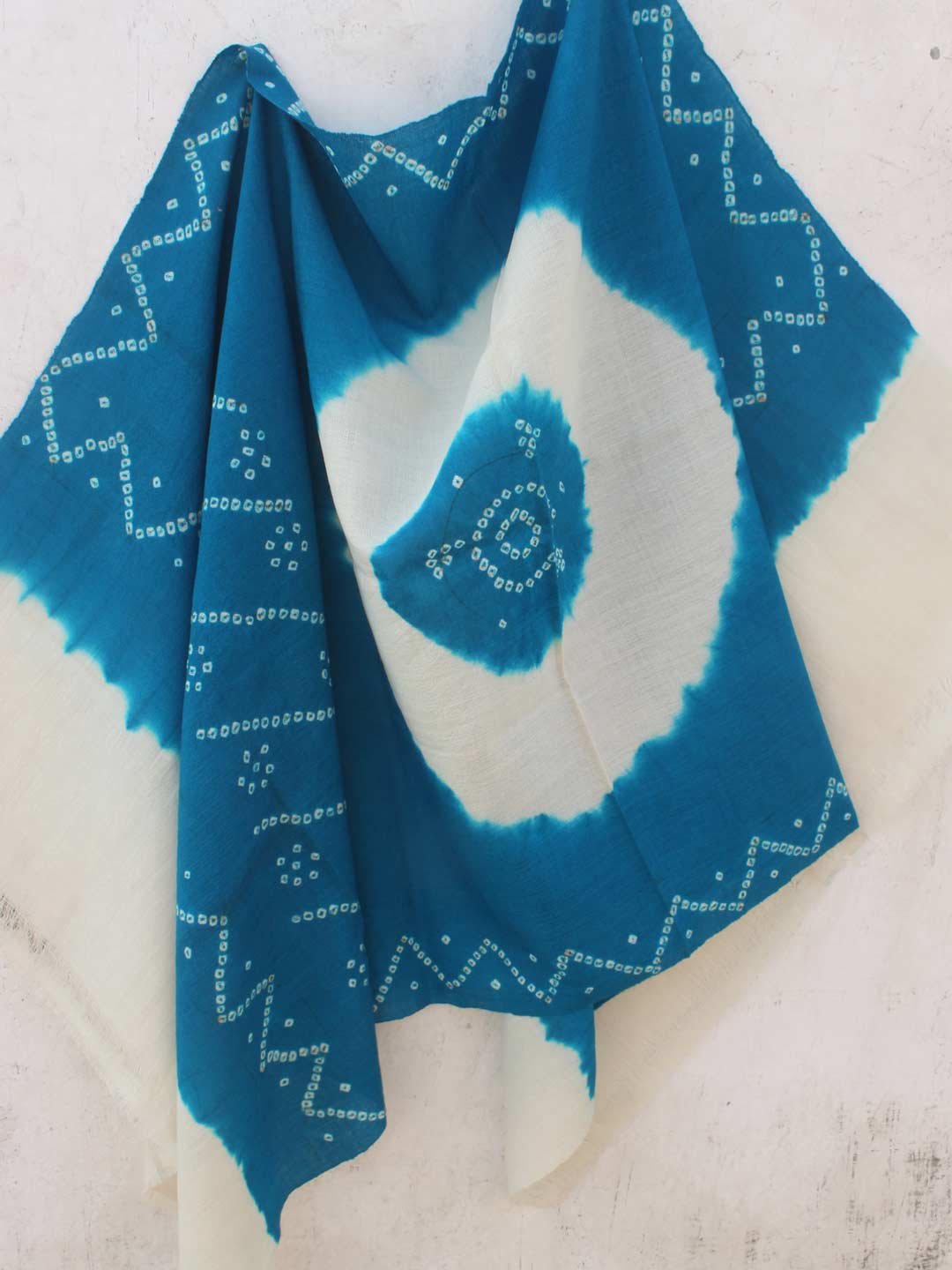 Cyan-Blue-Bandhani-woolen-Shawl Cyan-Blue-Bandhani-woolen-Shawl
