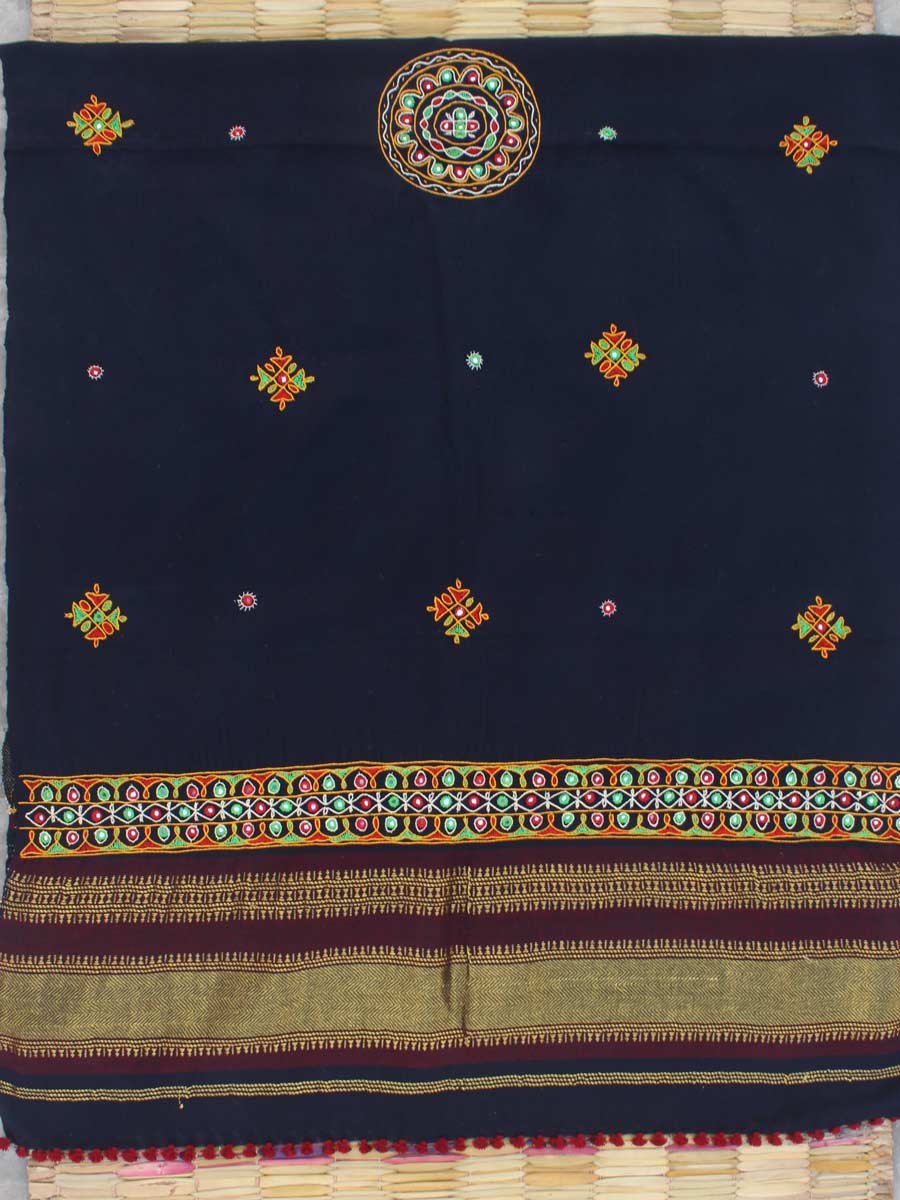 Darkest-Blue-Ahir-embroidered-wool-winter-shawl Darkest-Blue-Ahir-embroidered-wool-winter-shawl