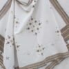 White-and-Brown-Bhujodi-mirrorwork-Shawl