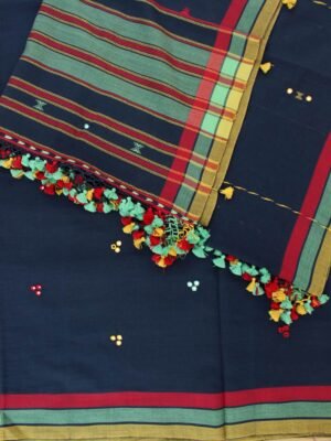 Midnight-Blue-mirrorwork-cotton-Bhujodi--ladies-Suit-