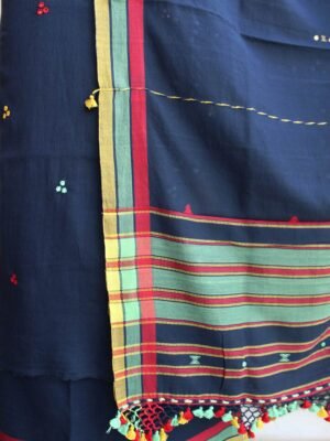 Midnight-Blue--mirrorwork-kala-cotton-Bhujodi-Dress-material