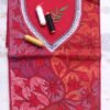 Multicolour--kanthawork-Red-cotton-kurta-fabric