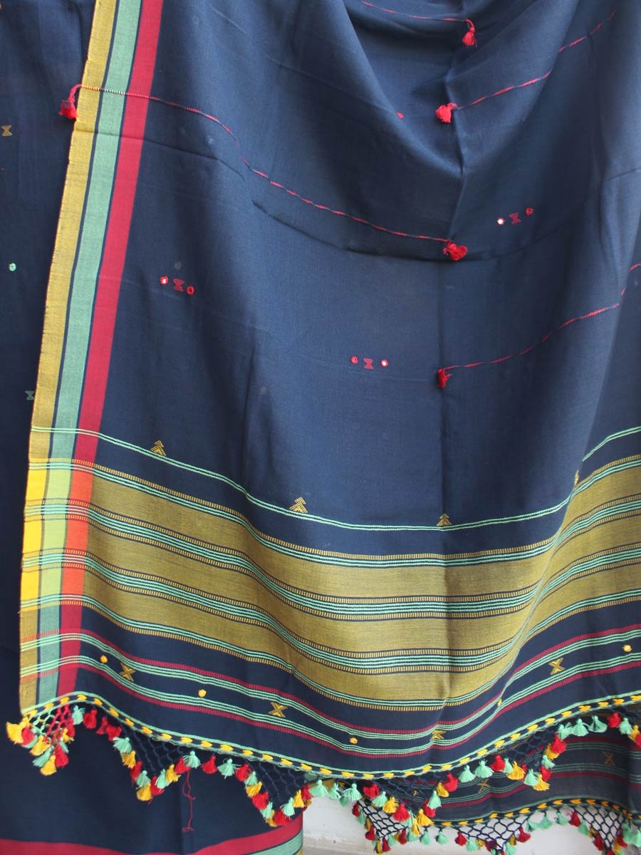 Navy-Blue-mirrorwork-cotton-Bhujodi--ladies-Suit Navy-Blue-mirrorwork-cotton-Bhujodi--ladies-Suit
