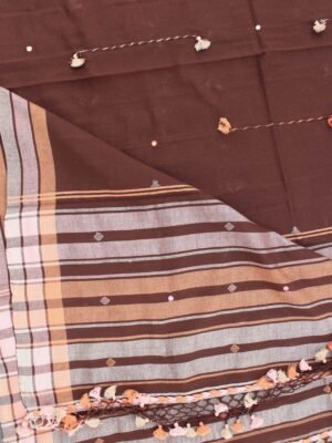 Chocolate-brown-mirrorwork--Bhuj-kutch-cotton-dupatta-scarf