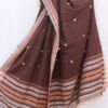 Chocolate-brown-mirrorwork-cotton-Bhujodi-dupatta