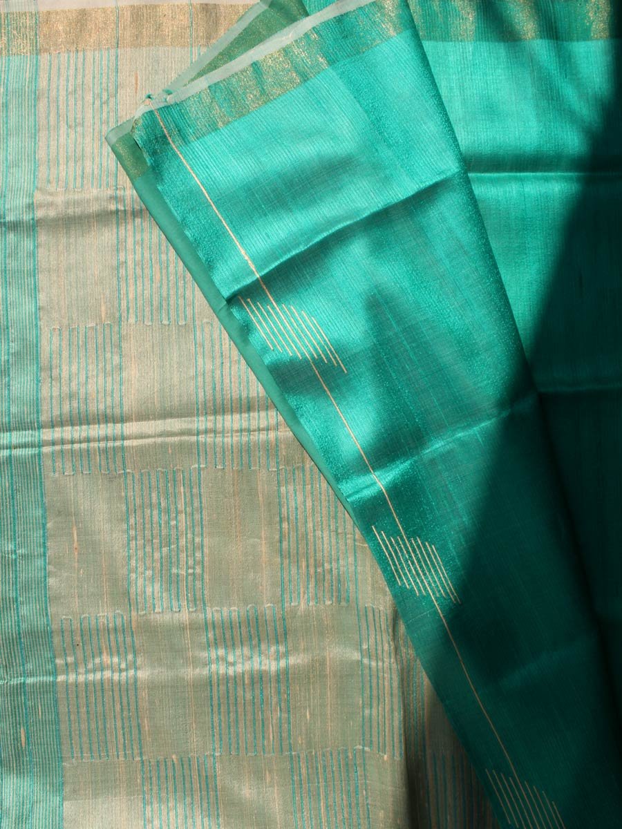 Sea-green-and-beige--pure--Dupion-silk-Saree--shilphaat Sea-green-and-beige--pure--Dupion-silk-Saree--shilphaat