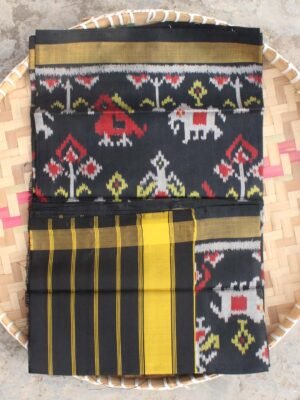 Black-Hathi-Popat-pure-silk-patan-patola-dupatta