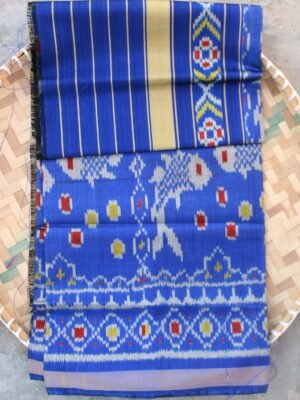 Blue-pure-silk-patan-patola-dupatta