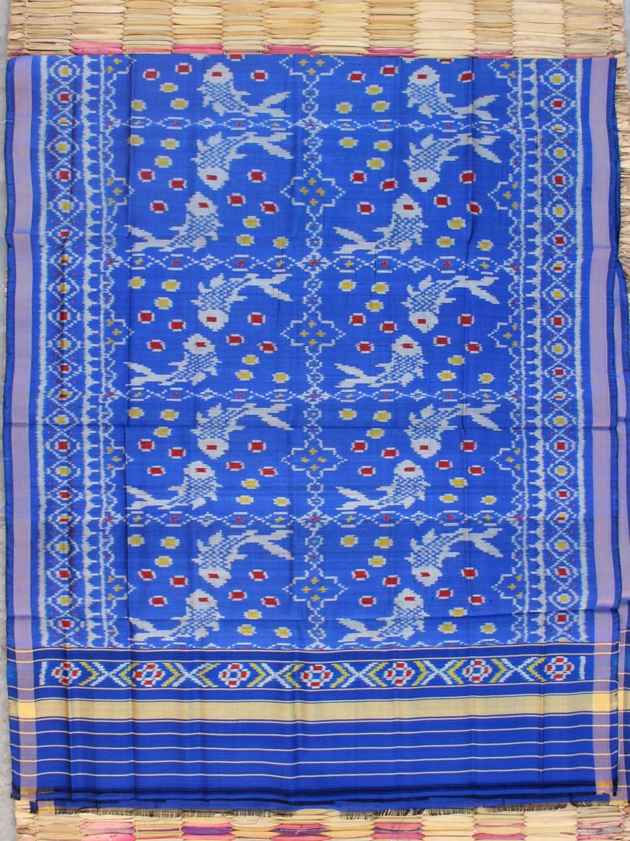 Blue-pure-silk-patan-patola-handwoven-dupatta Blue-pure-silk-patan-patola-handwoven-dupatta