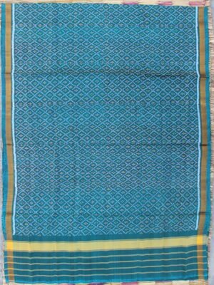 Greenish Blue-pure-silk-patan-patola-handwoven-dupatta