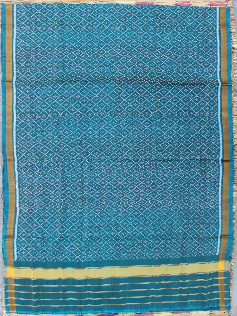 Greenish Blue-pure-silk-patan-patola-handwoven-dupatta Greenish Blue-pure-silk-patan-patola-handwoven-dupatta