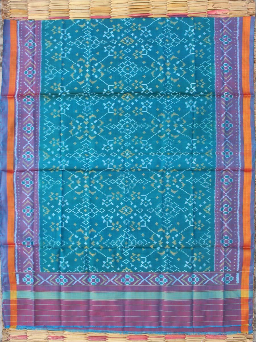 Blue-Green-and-Pink-patan-patola-handwoven-dupatta Blue-Green-and-Pink-patan-patola-handwoven-dupatta