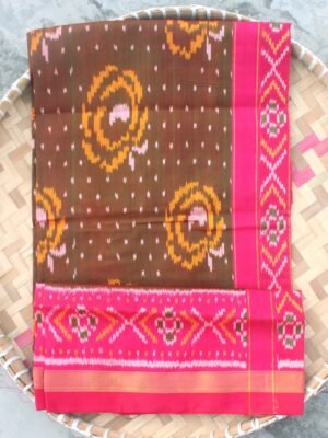 Mehndi-Green-and-Pink-pure-silk-patan-patola-dupatta