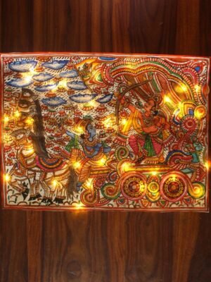 Krishna-Arjun-Tholu-Bommalata-cutwork-painting
