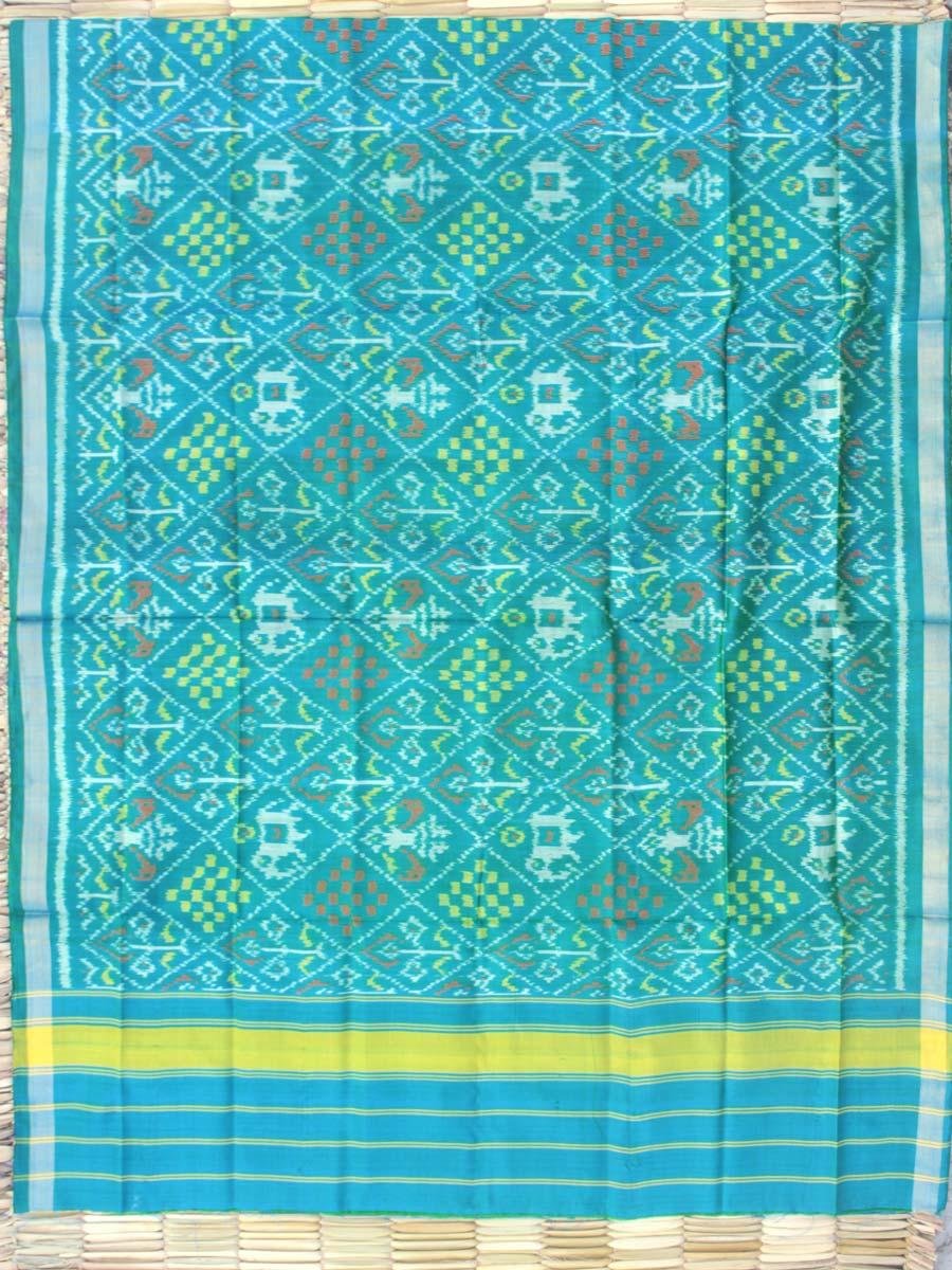 Turquoise-Blue-patan-patola-handwoven-dupatta Turquoise-Blue-patan-patola-handwoven-dupatta