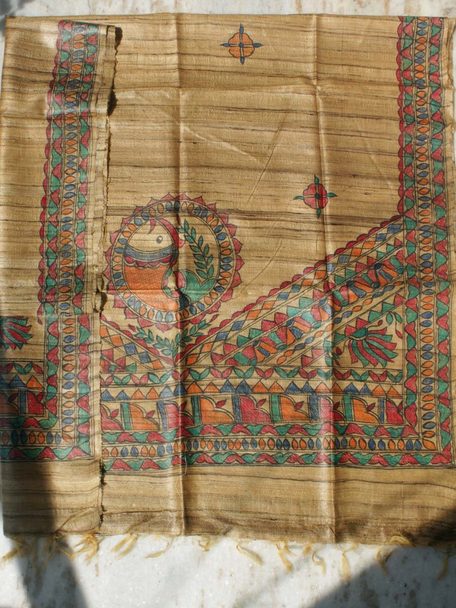 Brown-madhubani-pure-tussar-silk-dupatta Brown-madhubani-pure-tussar-silk-dupatta