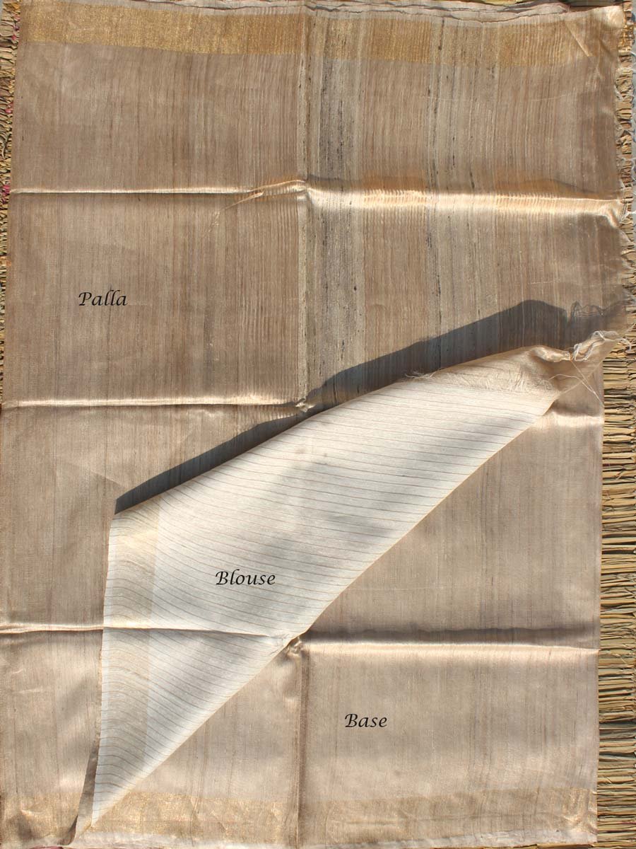 Zariwork-Undyed-pure-Desi-tussar-silk-Saree Zariwork-Undyed-pure-Desi-tussar-silk-Saree