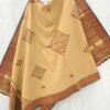 Fawn-Brown--Mirrorwork-Bhujodi-Shawl