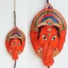 Orange-Ganesh-face-tholu-Bommalata-wall-hanging