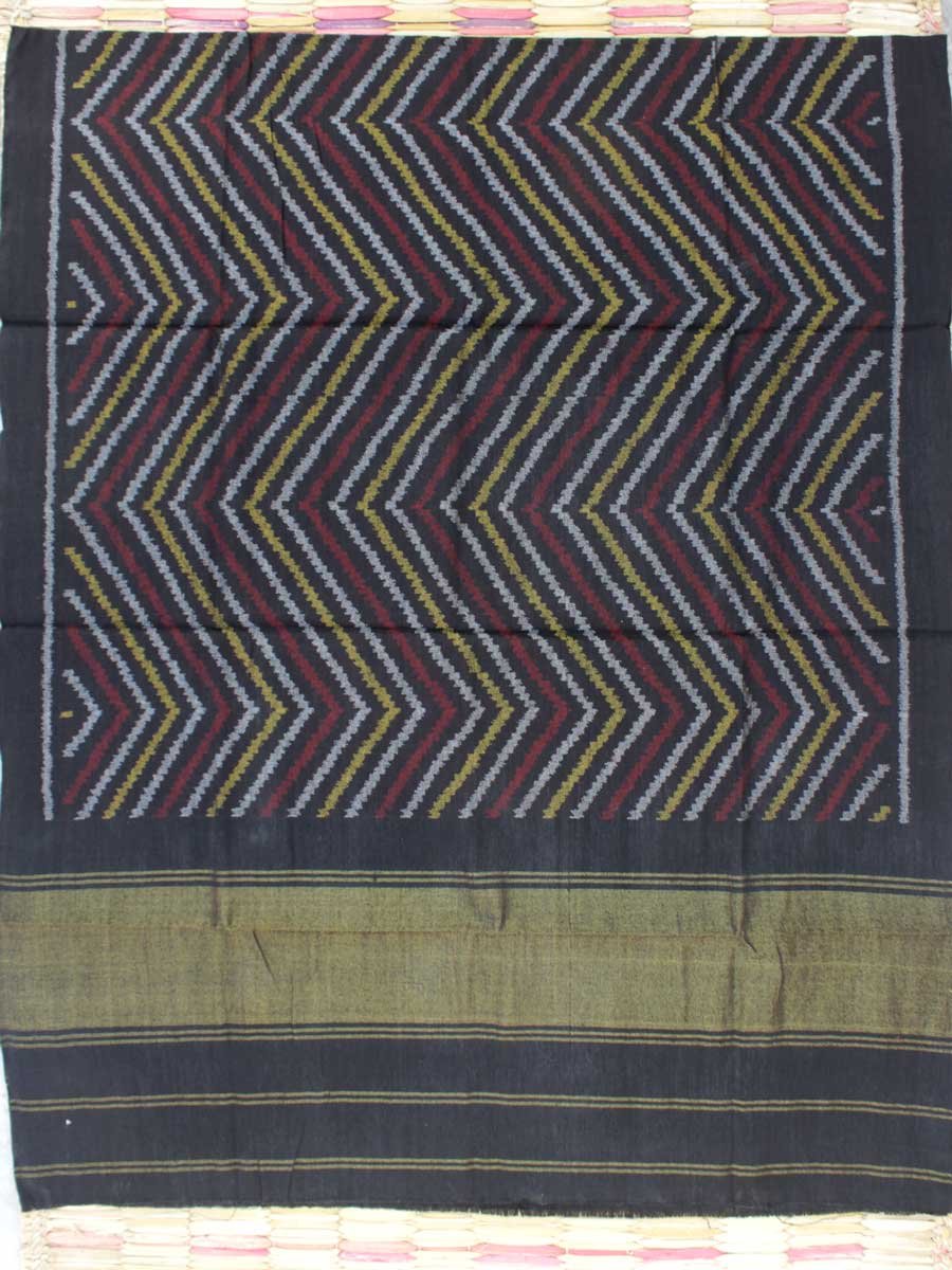 Black-zig-zag-patan-patola-pure-wool-shawl Black-zig-zag-patan-patola-pure-wool-shawl