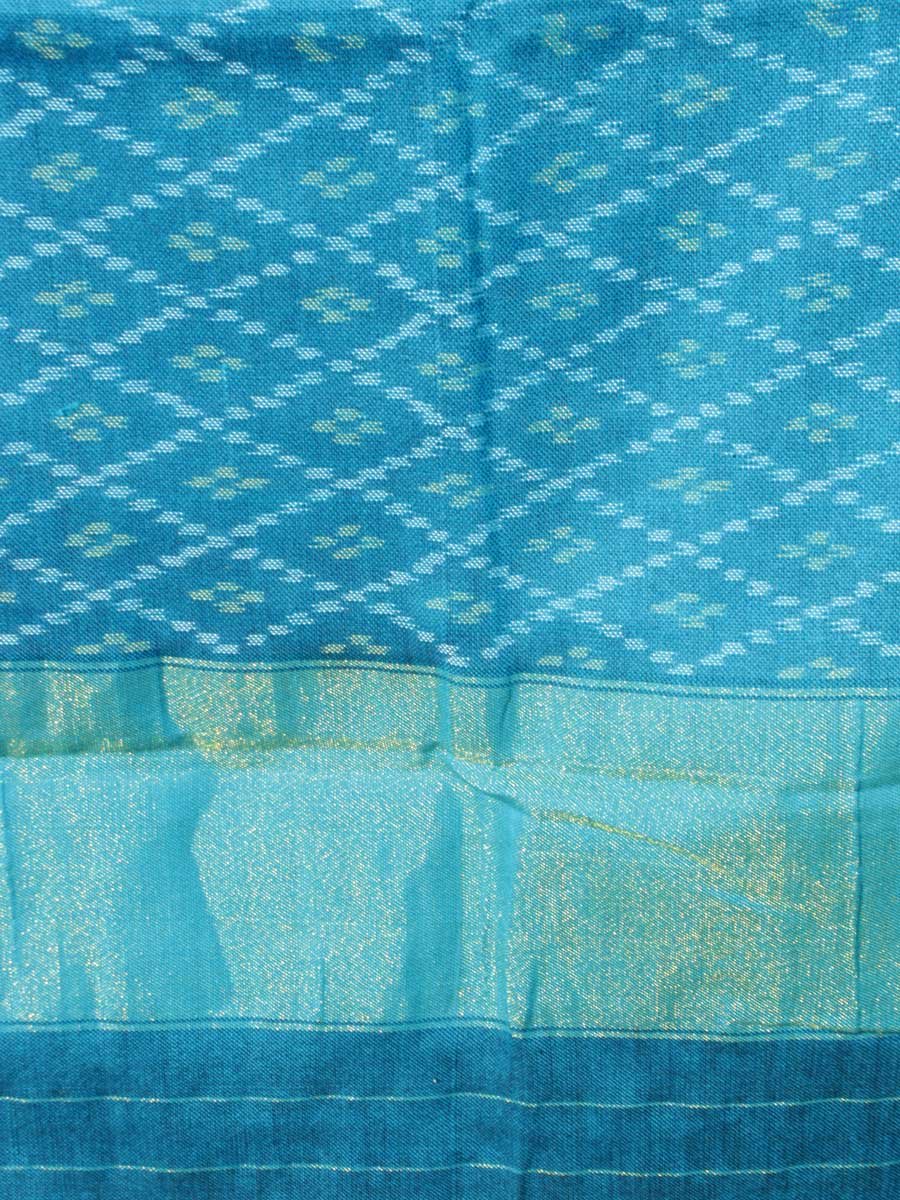 Cyan-Blue-handwoven-patan-patola-pure-wool-shawl Cyan-Blue-handwoven-patan-patola-pure-wool-shawl