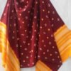 Maroon-and-Yellow-Bandhej-pure-wool-shawl Shilphaat