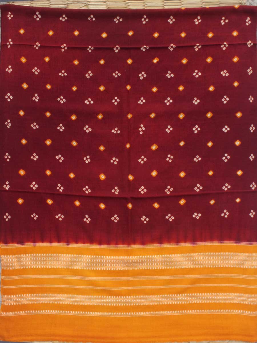 Maroon-and-Yellow-Tie-dye-Bhujodi-woolen-shawl Maroon-and-Yellow-Tie-dye-Bhujodi-woolen-shawl