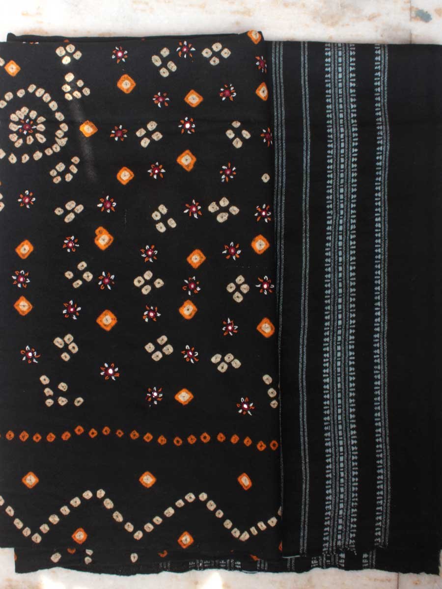 Black-Bandhej-mirrorwork-wool-scarf Black-Bandhej-mirrorwork-wool-scarf by Shilphaat
