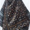 Black-Bandhej-mirrorwork-woolen-shawl