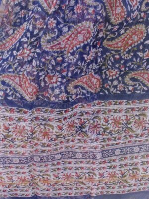 Blue-and-red-Paisley-Block-printed-kota-doria-dupatta