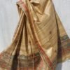 Golden-Brown-madhubani-tasar-silk-dupatta Shilphaat