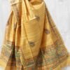 Yellow-Brown-madhubani-tasar-silk-dupatta-Shilphaat