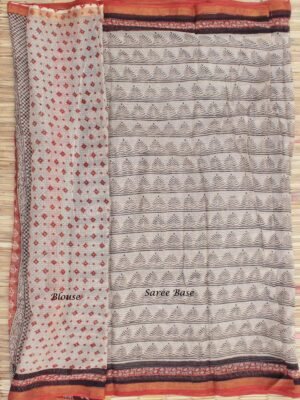 Off-white--and-Black-block-printed-Kota-cotton-sari