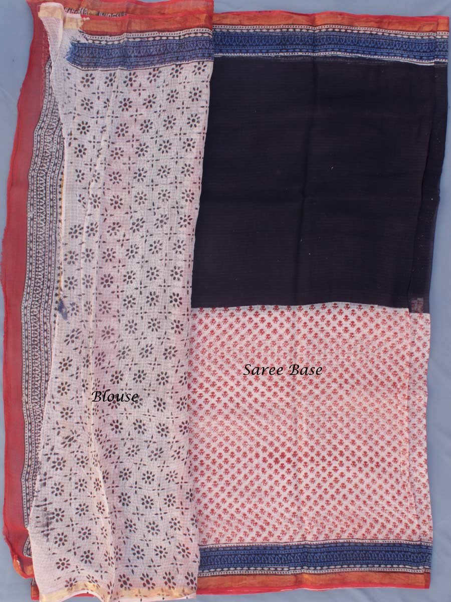 Black,-and-Red-block-printed-Kota-cotton-sari Black,-and-Red-block-printed-Kota-cotton-sari