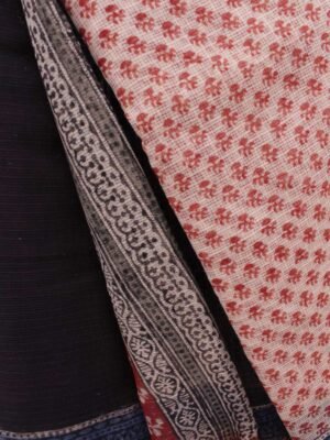 Black,-and-Red-block-printed-Kota-doria-sari-Shilphaat