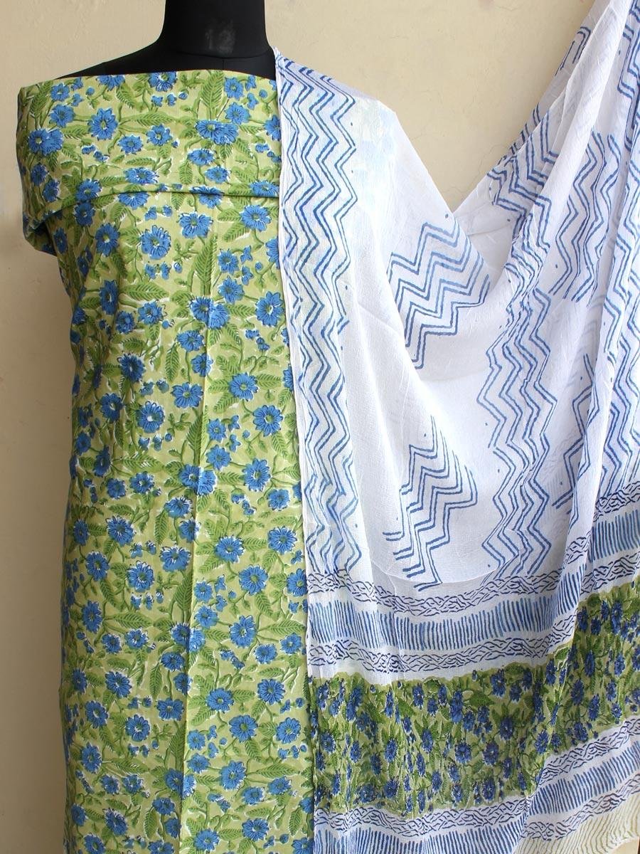 Blue,-green,-white-block-printed-mul-cotton-ladies-suit Blue,-green,-white-block-printed-mul-cotton-ladies-suit