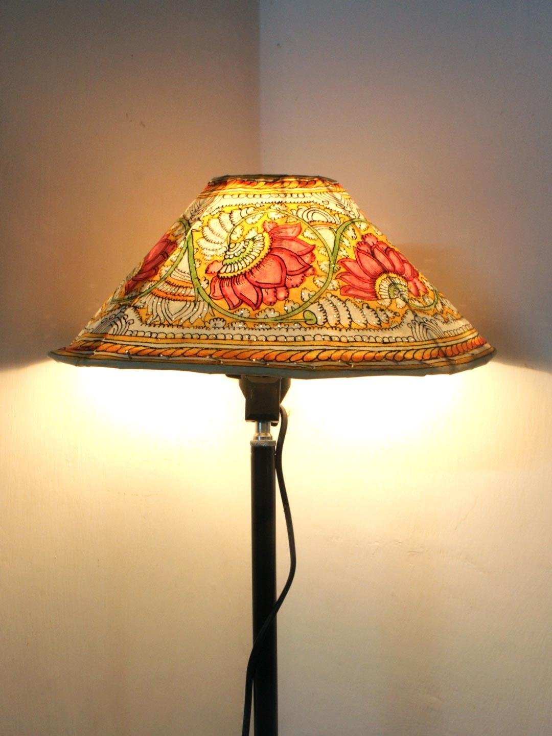 Pink-Lotus-tholu-bommalata-lamp-shade-Shilphaat Pink-Lotus-tholu-bommalata-lamp-shade-Shilphaat
