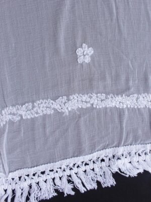 White-chikankari-embroidered-lace-chiffon-dupatta Shilphaat