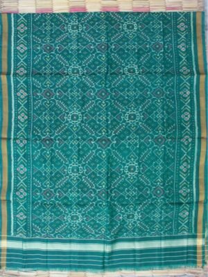 Dark-Jade-Green-Patan-Patola-silk-odhani at Shilphaat.com