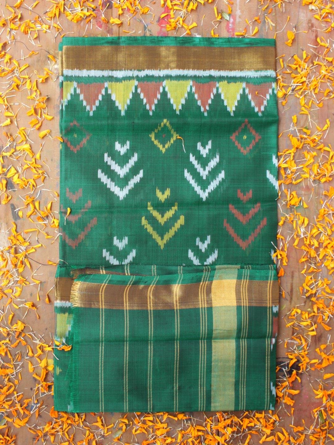 Forest-Green-Patola-pure-silk-dupatta Forest-Green-Patola-pure-silk-dupatta at Shilphaat.com
